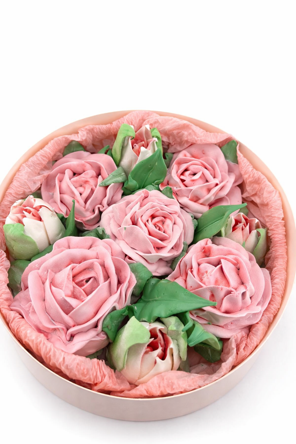 Круглая коробочка тюльпаны + розы