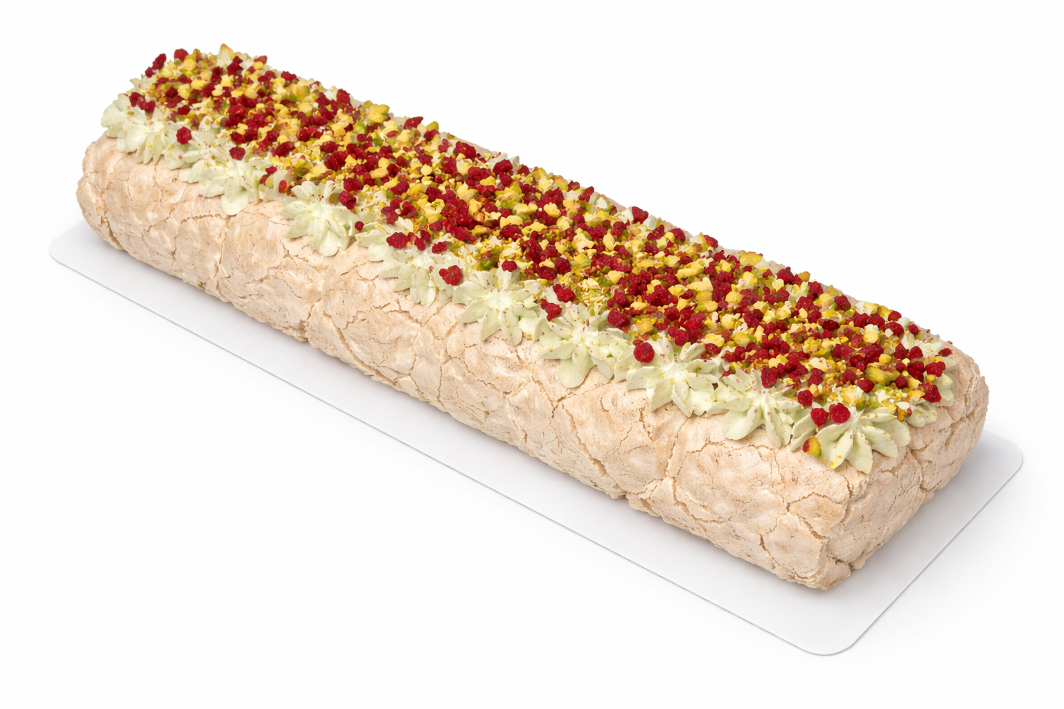 Меренговый рулет фисташка-малина